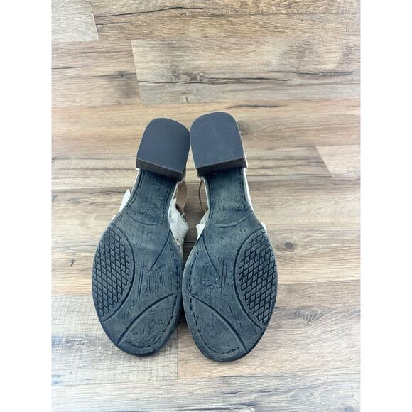 OTBT Metaphor Taupe Stone Leather Open Toe Block Heel Sandal Bootie Sz 10 - Picture 5 of 9